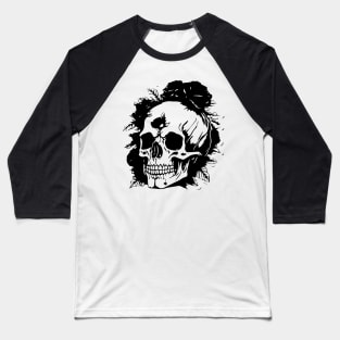 halloween skull and roses Baseball T-Shirt